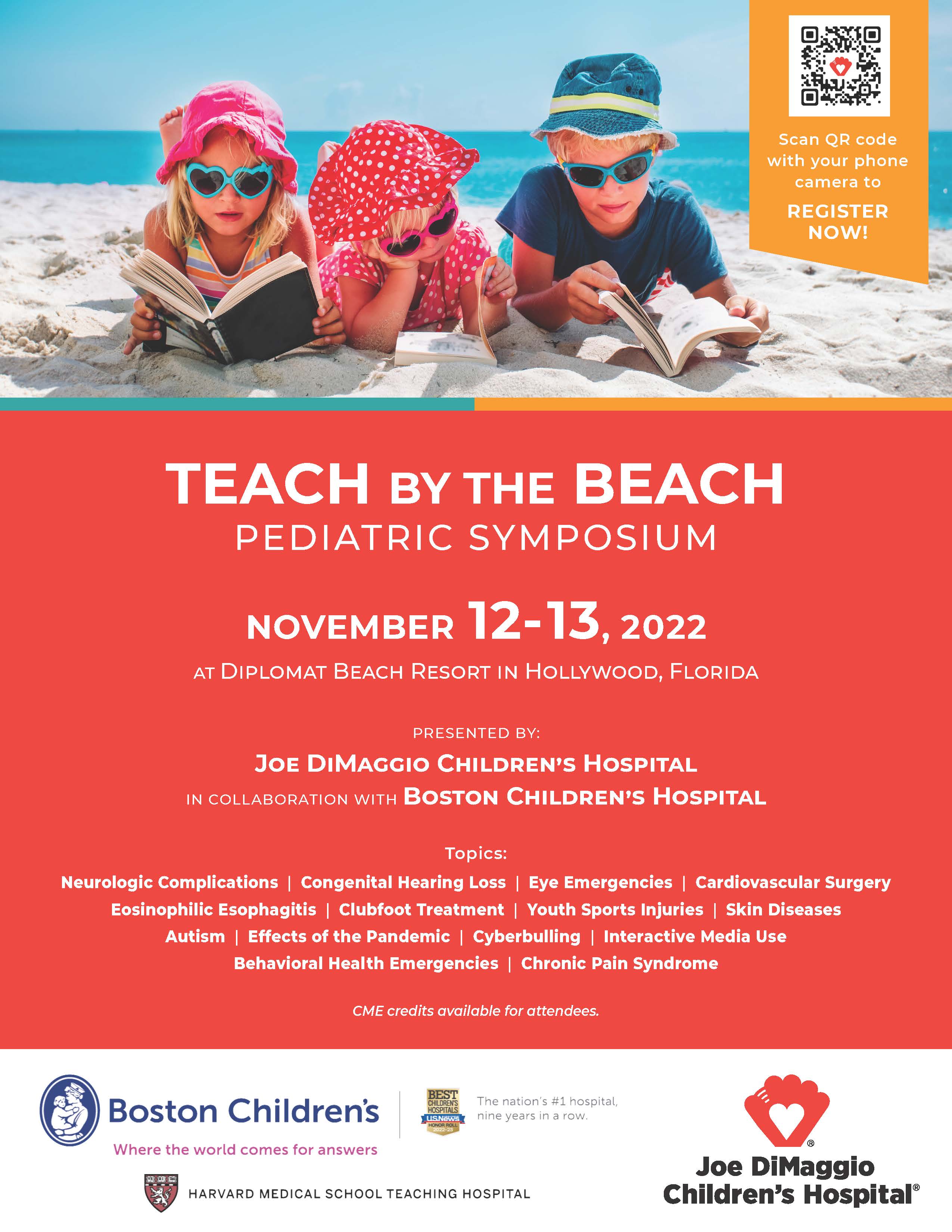 2022 Joe DiMaggio Children’s Hospital & Boston Children’s Hospital Pediatric Symposium Banner